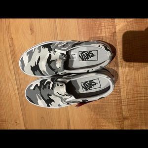 Camo vans slip ons